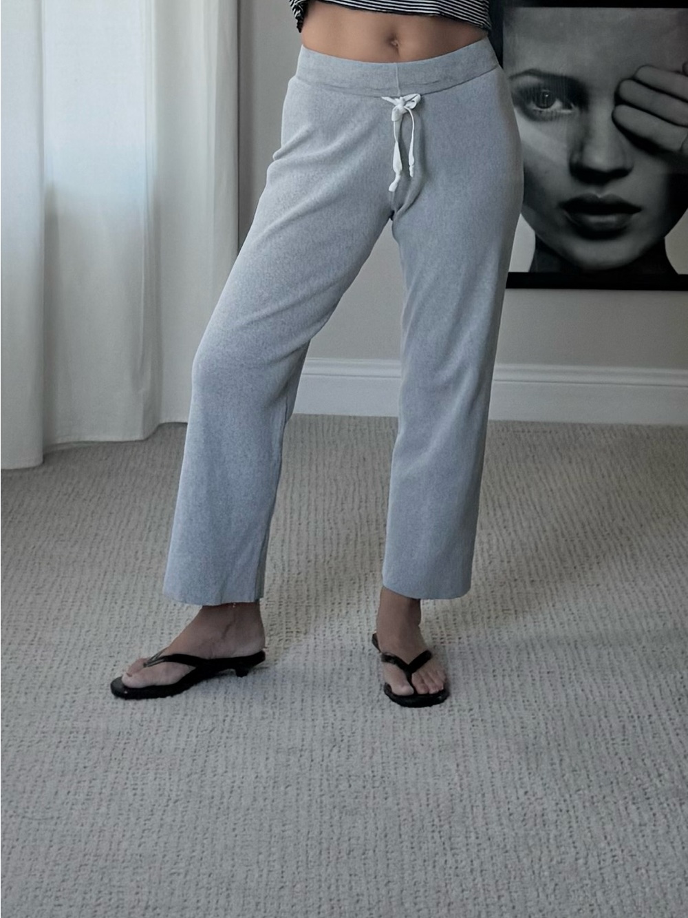 POPSUGAR Heather Gray Casual Drawstring Knit Sweatpants